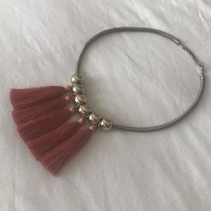 Soft pink tassel necklace TOPSHOP